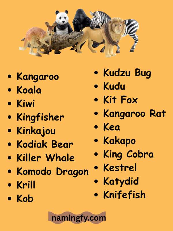 Animals Beginning With K