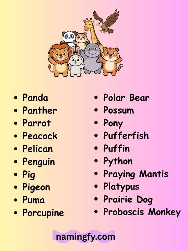 Animals That Start With P 6 Letters