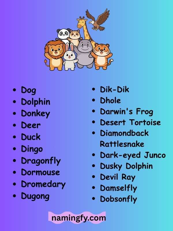 Wild Animals That Start With D