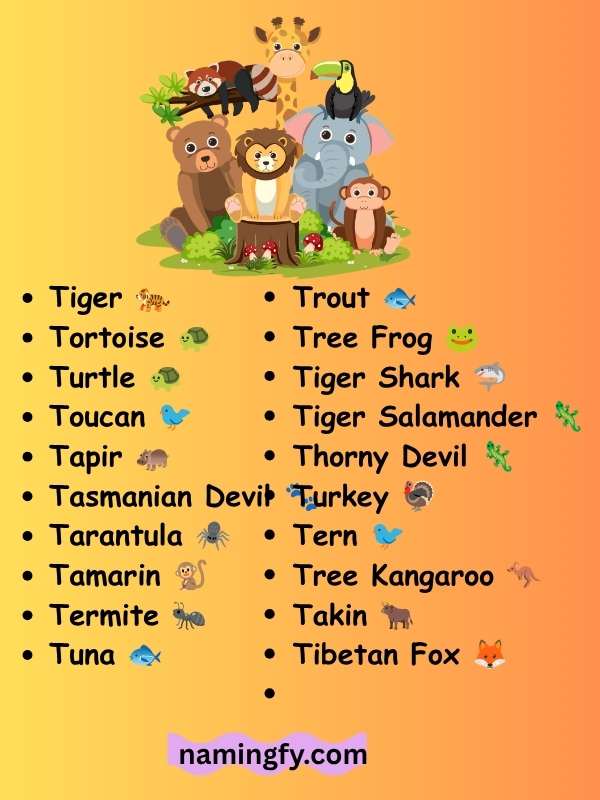 Animals That Start With T: Complete A-Z List (2026 Guide)