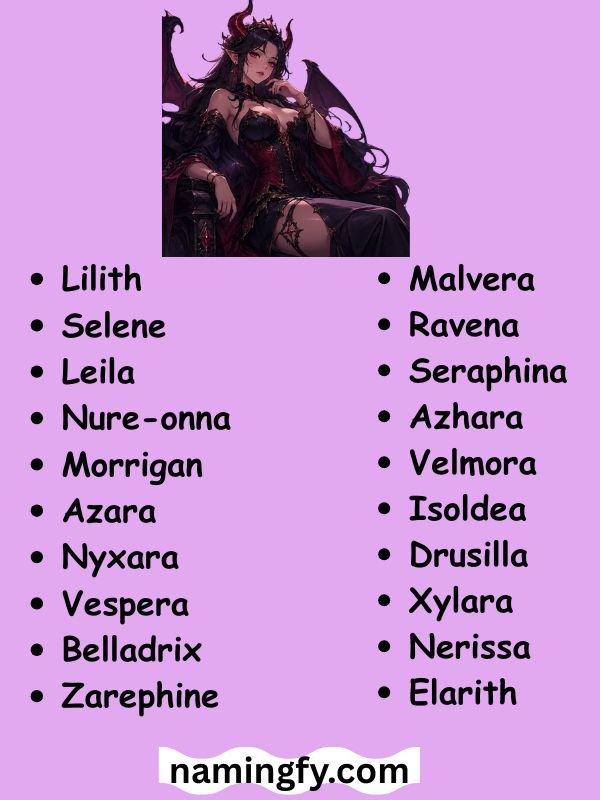 Beautiful Female Demon Names