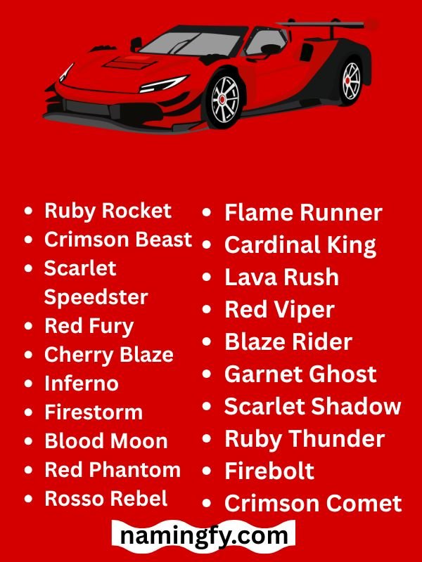 Female Red Car Names