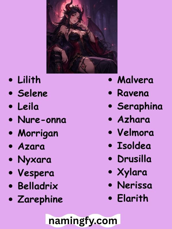Good Names for Female Demons or Demonesses