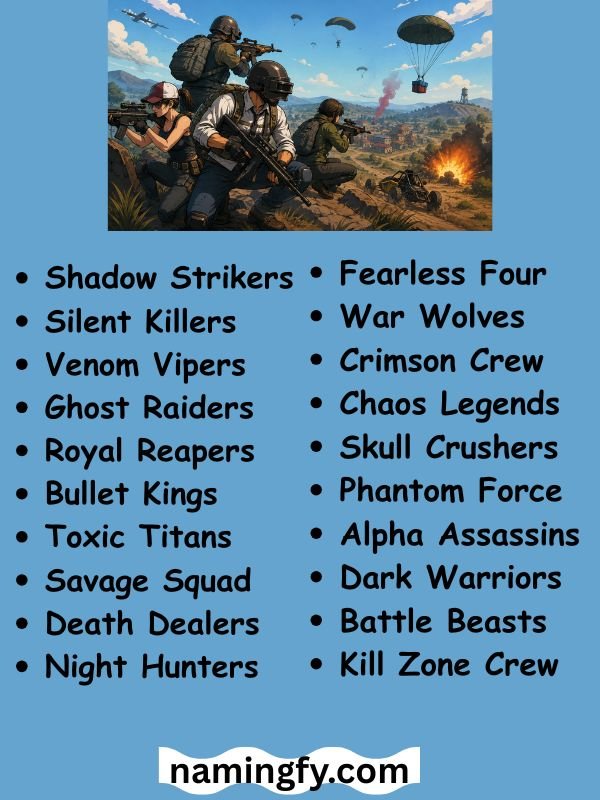 Good Squad Names For PUBG