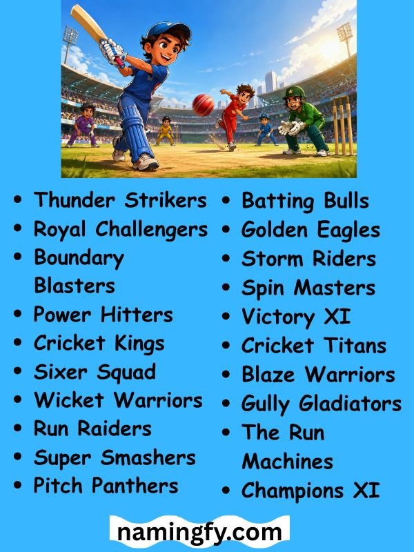 Gully Cricket Team Names