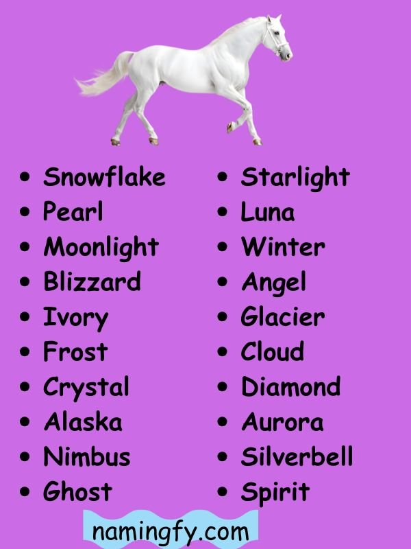 Mythical White Horse Names